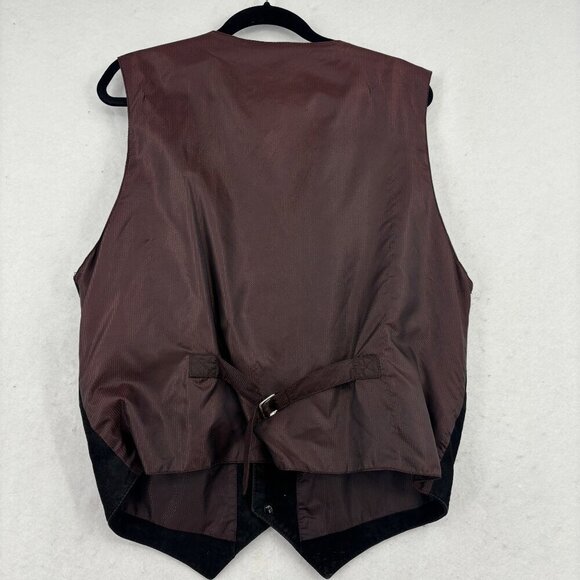 Wilsons Leather Vest Mens XL Black Suede Button Up Adjustable Back Strap Western - Picture 8 of 12